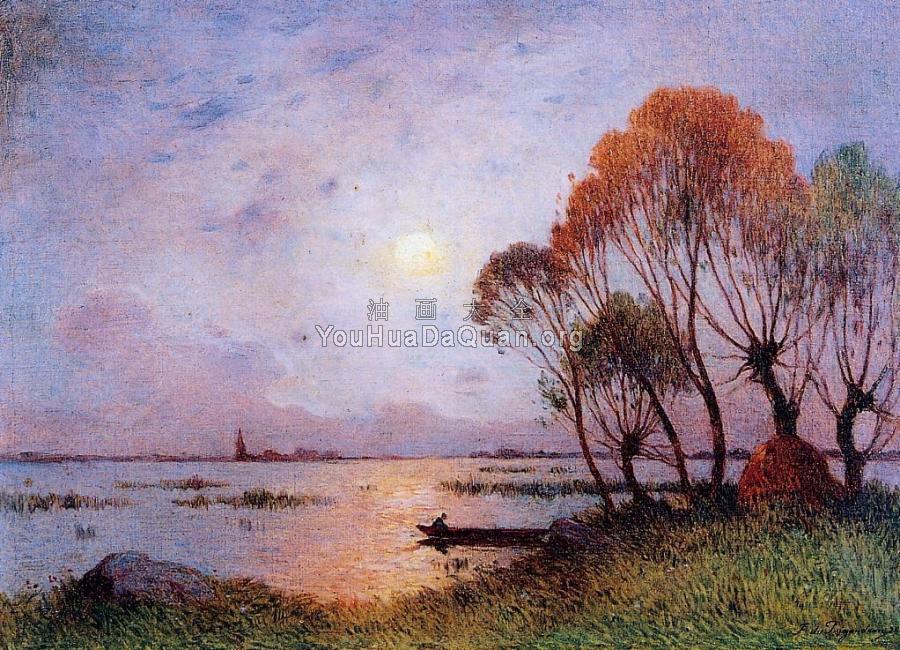 Sunset on the Grande Briere - 费迪南德·卢瓦扬